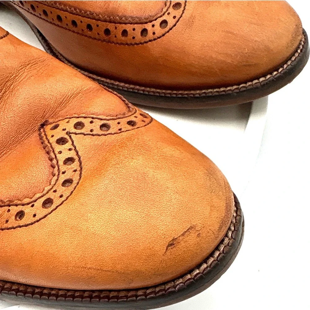 Cole Haan Cambridge Wingtip Oxford Mens 9 M British Tan Leather Shoes C12210